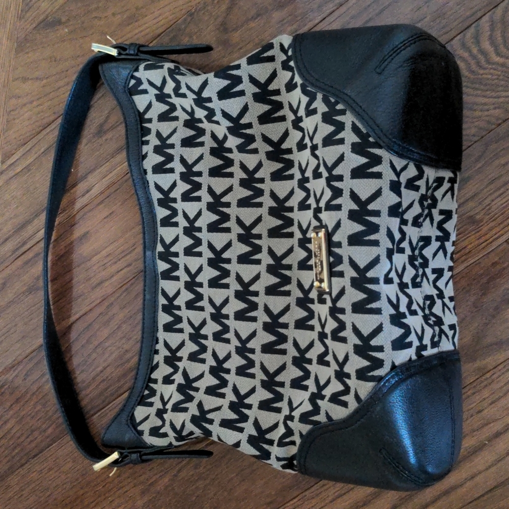 Michael Kors signature black hobo handbag